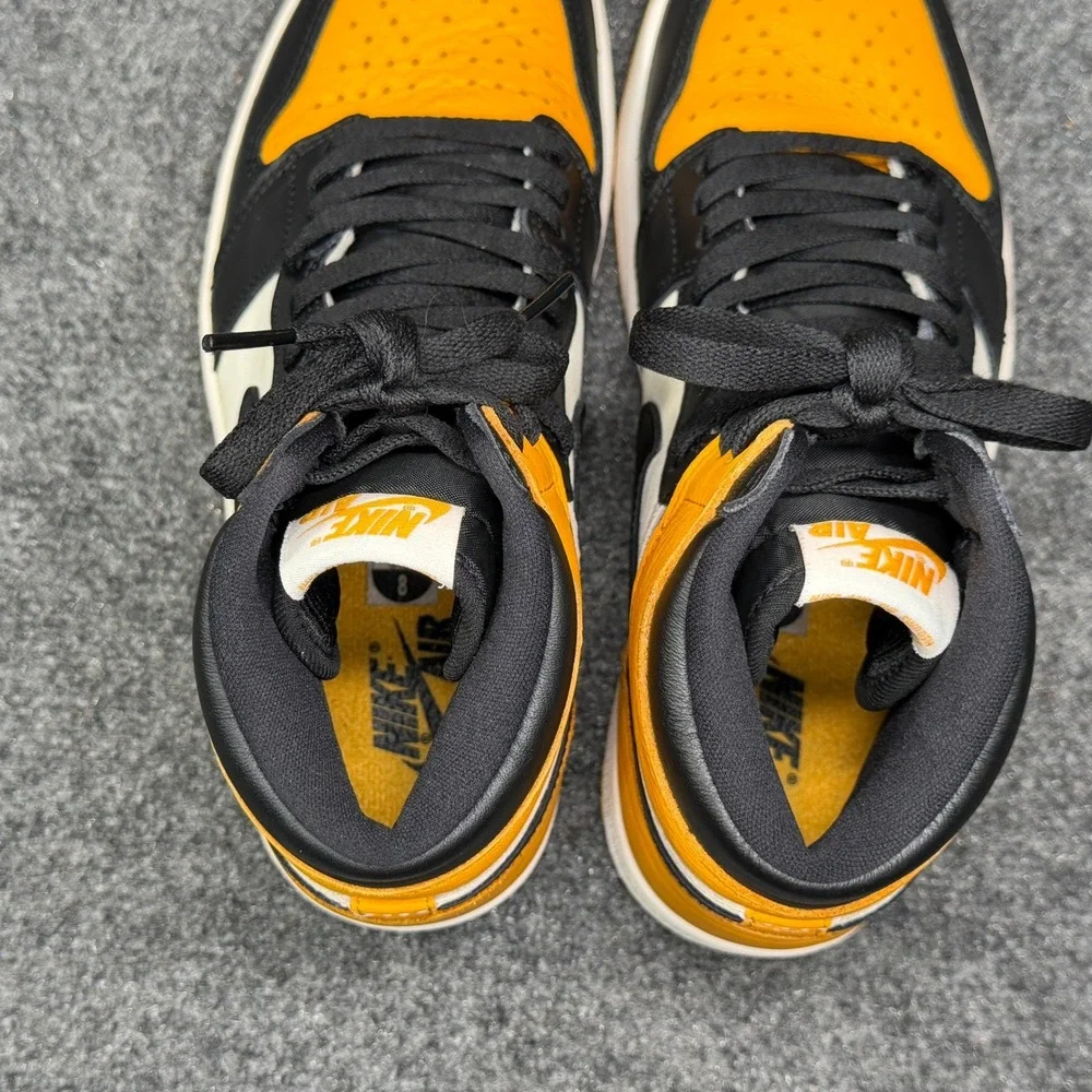 Jordan 1 Retro High OG Taxi Shoe Men 8 Black Yellow White Retro Athletic Sneaker